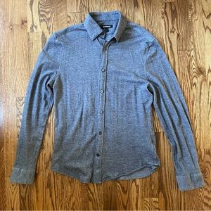 Express Grey Knit Button-up XS